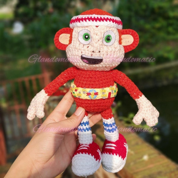 Adorable Monkey Engineer Amigurumi Doll- Handmade Monkey Crochet Doll - Animal Stuffed Toy - Perfect Gift for Kids