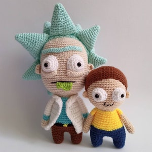 Rick e Morty Amigurumi - Rick e Morty all'uncinetto, regalo di peluche Rick e Morty, statuetta di Rick, bambola Amigurumi ispirata a Rick Sanchez