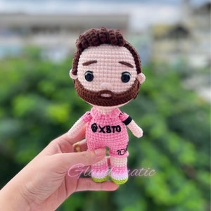 Lionel Messi Crochet Doll - Funko Messi Plush Toy - World Champion, GOAT Soccer Player - Celebrity Amigurumi - Messi Fan Gift