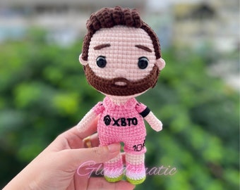 Lionel Messi Crochet Doll - Funko Messi Plush Toy - World Champion, GOAT Soccer Player - Celebrity Amigurumi - Messi Fan Gift