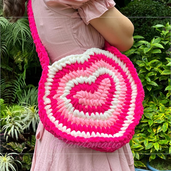 Crochet Powerpuff Heart Bag Etsy