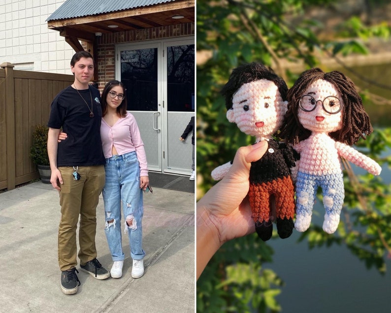 Best Couple Gift Cute Couple Crochet Doll Romantic Anniversary Wedding Gift image 1