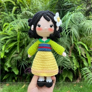 Crochet Fa Mulan Plush - Personalized Disney Princess Plushie - Chinese Character Soft Toy - Princess Miniature Doll - Kid Gift