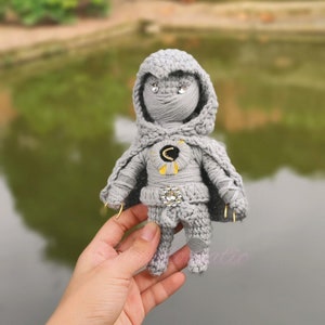 Crochet Moon Knight Plush Doll - Marc Spector Plushie - Movie Character Amigurumi - Steven Grant Stuffed -  Crochet Super Hero Soft Toy