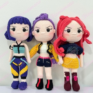 Kpop Demon Hunter Crochet Doll - Rumi, Zoey, Mira Plushie - Movie, Film Character Plush Toy - Fanmade Cosplay Doll - Custom Commission