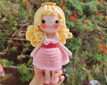 Muñeca de ganchillo de la Bella Durmiente - Muñeca de peluche de la Princesa Aurora - Juguetes amigurumi de Disney Briar Rose - Regalo para hijas