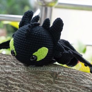 Dragon Toothless Crochet Doll - Dragon Night Fury Plush Doll - Pet Plushie - Dragon Toy