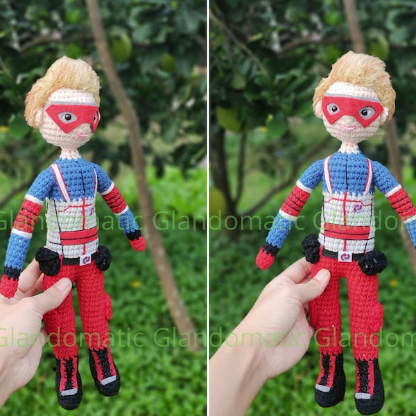 Henry Danger Crochet Doll - American Comedy Character Amigurumi Doll - Superhero Captain Man's Sidekick Plush Toy - Crochet Kid's Toy