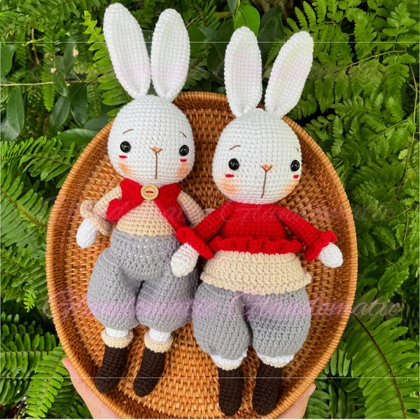 Crochet Bunny Plush Toy - Rabbit Amigurumi - Handmade Bunny Toy - Animal Stuffed - Knitted Doll, Bunny Plushie, Baby Soft Toy