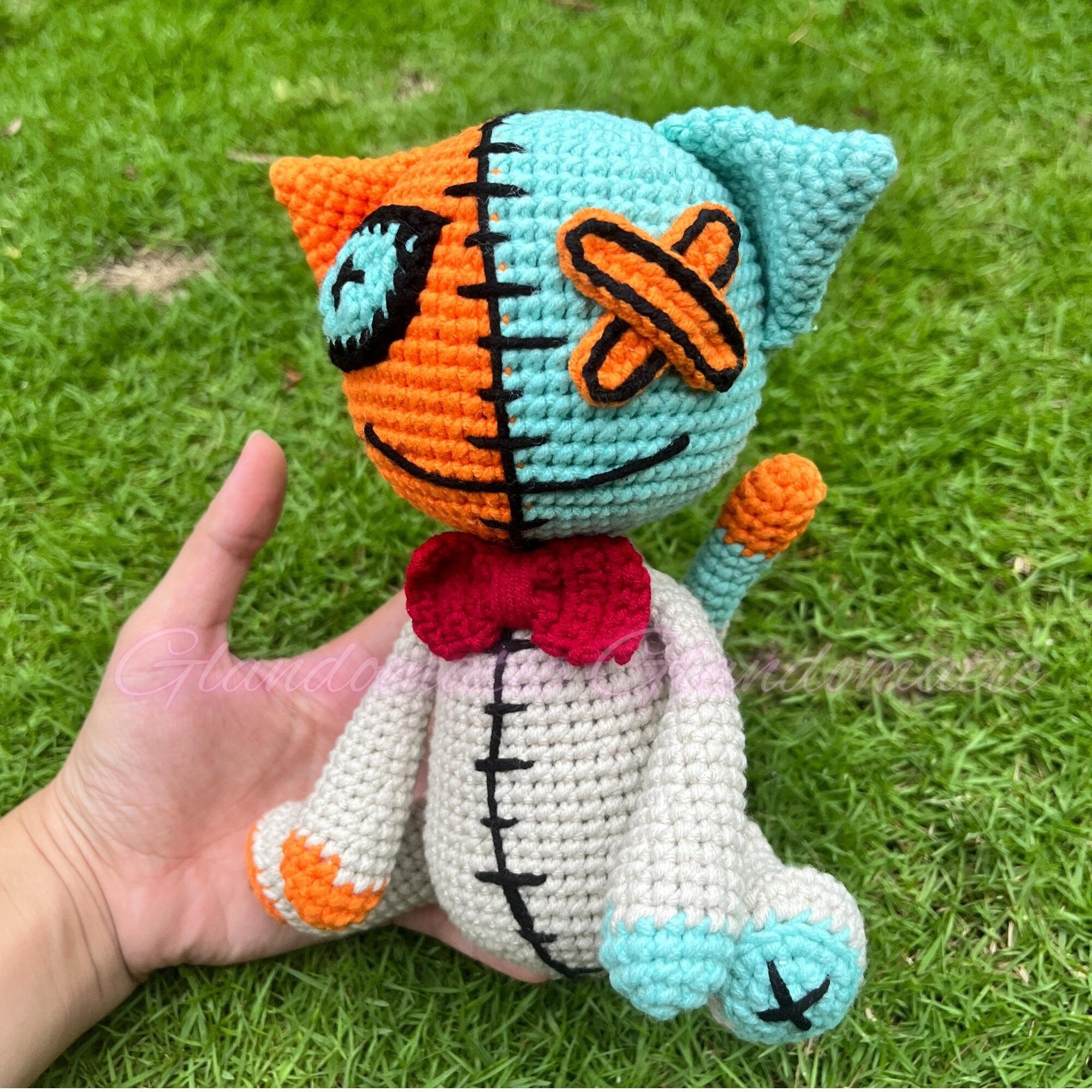 不気味なクマ、猫、ウサギのハロウィンかぎ針編み人形 - ホラー動物の