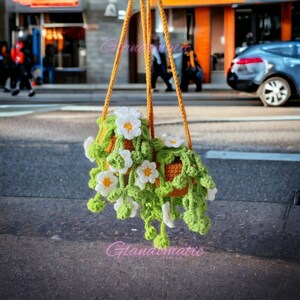 Crochet Car Hanging Decor - Handmade Car Plant - Car Accessories - Crochet Car Charm