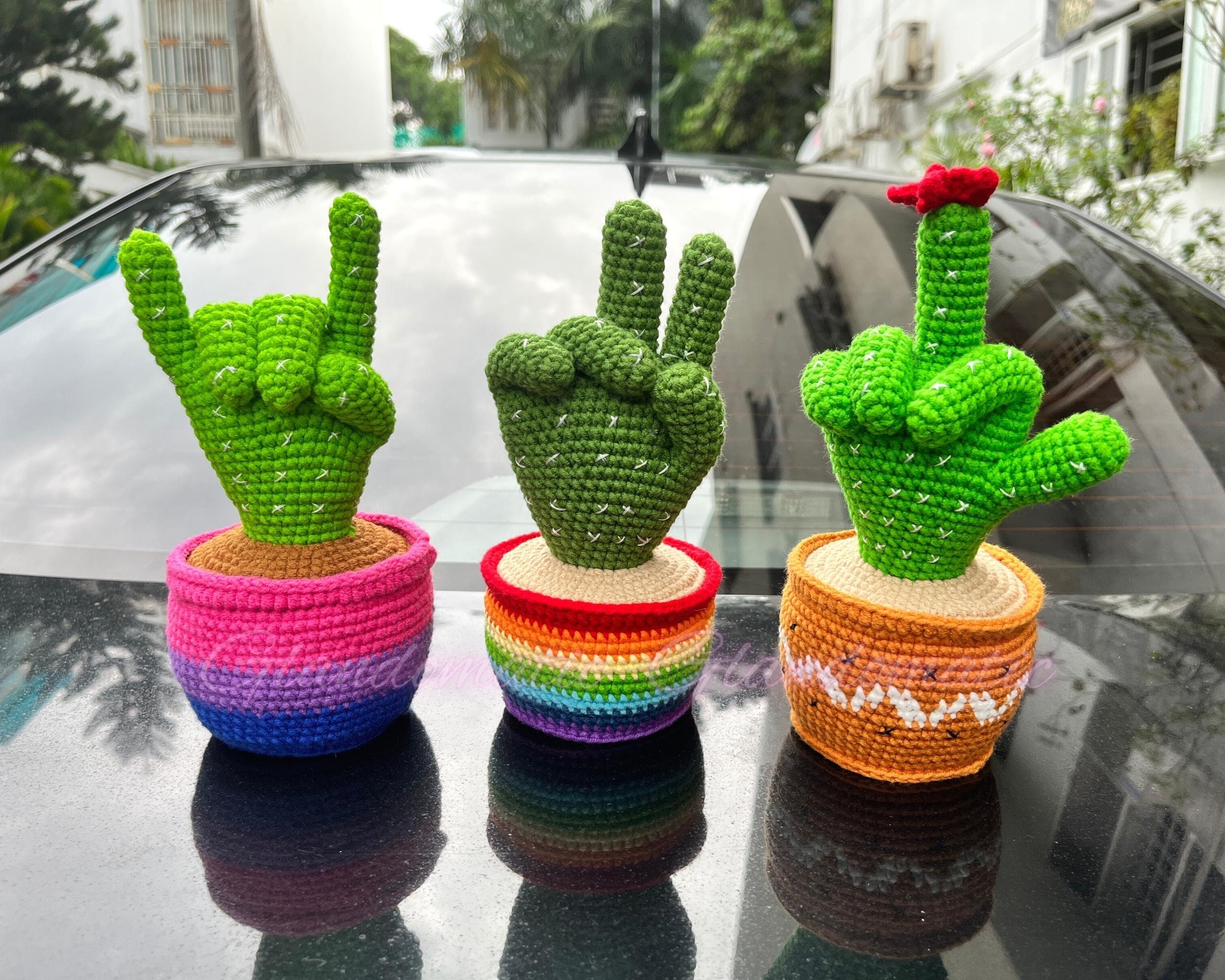 Cactus Hand Crochet - LGBT Pride Amigurumi Cactus - Cactus Pot