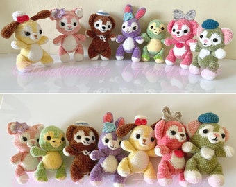 Teddy and Animal Friends Crochet Doll - Bear Stuffed Animals - Rabbit Plush Toy - Turtle Soft Doll