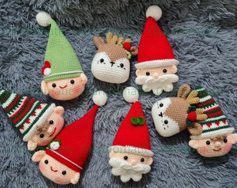 Crochet Santa, Gnome Christmas Ornament - Christmas Tree Decoration - Crochet Christmas Decoration - Santa Claus, Tree Ornament, Mini Plush