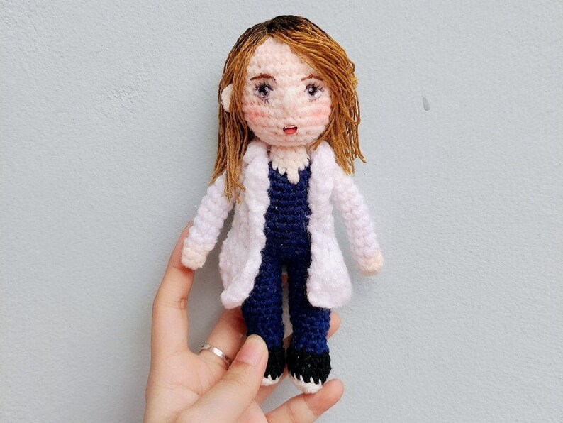 Meredith Grey Crochet Dolls Grey's Anatomy Character Etsy