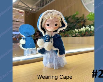 Snow Queen Crochet Doll - Ice Princess Plush Toy - Toys for Toddler - Gift for Daughters