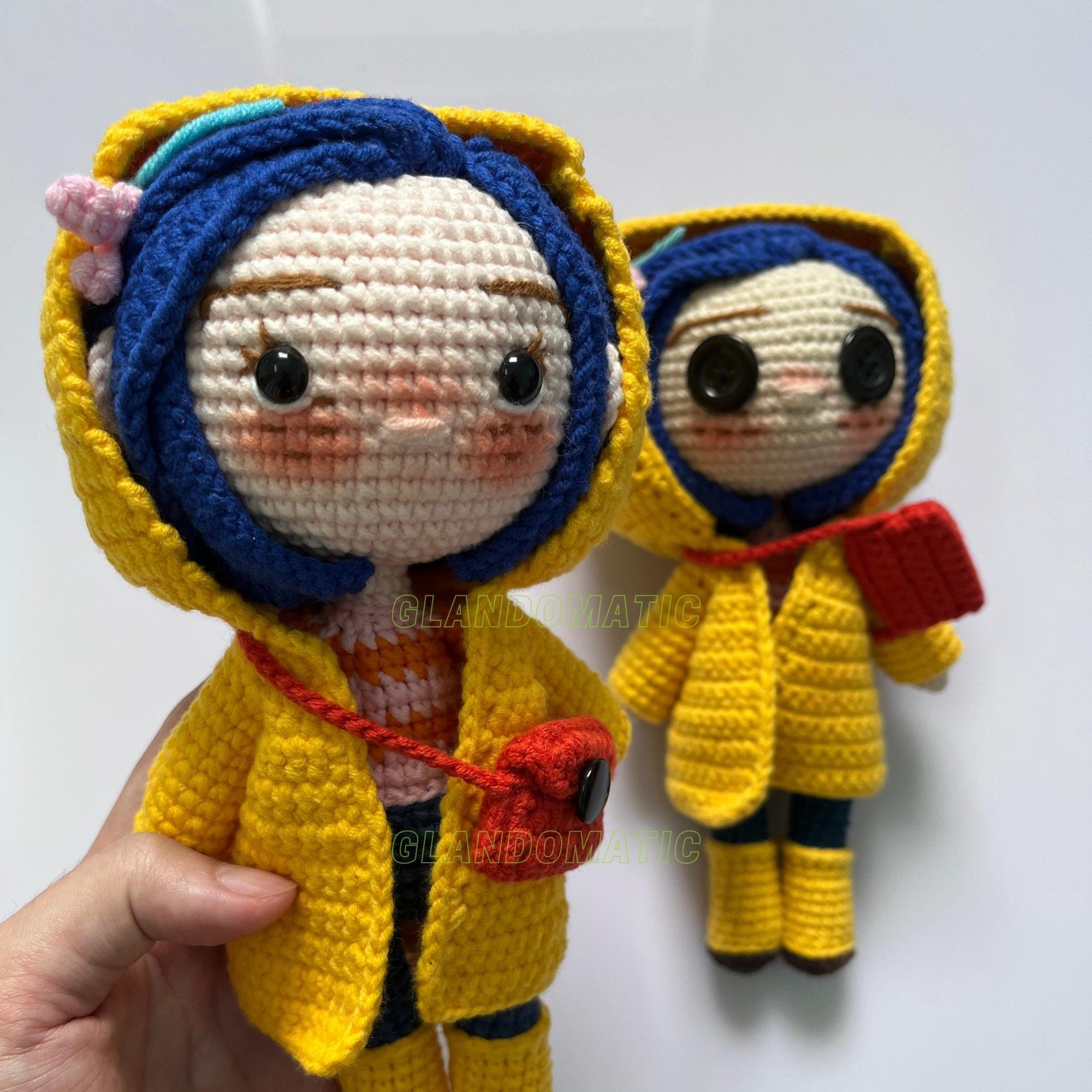 Coraline Crochet Doll 18 Inches Handmade Plushie Handmade Doll Crochet  Plushie Button Eyes Coraline Plushie Cuddle Buddy 