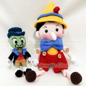 Pinocchio, Jiminy Cricket Crochet Doll - The Little Wooden Boy, Jiminy Cricket Amigurumi - Fairy Tale Plushie, Jiminy Cricket Plush Toy