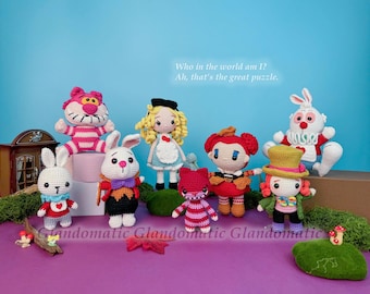 Alice in Wonderland Collection Crochet Doll, Queen of Hearts, Mad Hatter, Cheshire Cat, Crochet Wonderland Theme, Fairytale Doll