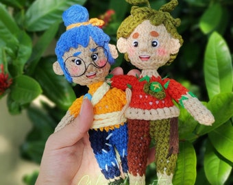Il faut deux poupées en peluche inspirées du crochet - jouets en peluche May et Cody - personnage du jeu Amigurumi - Top Steam Game Crochet