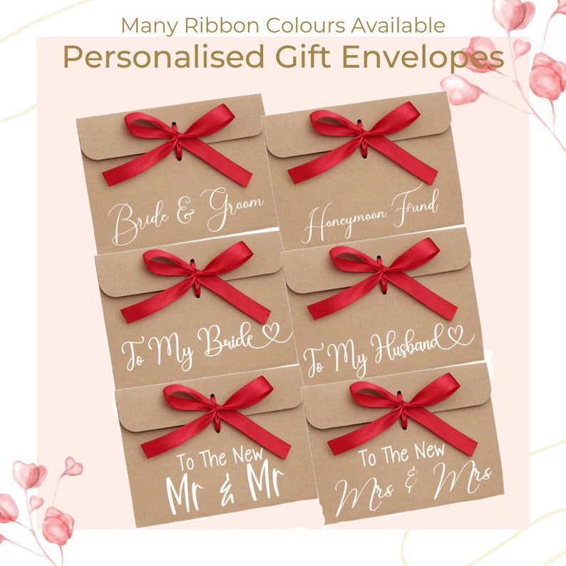 Personalised Money Wallet Envelope with Ribbon Bow | Gift Voucher | Cash Wallet | Birthday | Gift Certificate | Wedding envelope | Surprise 