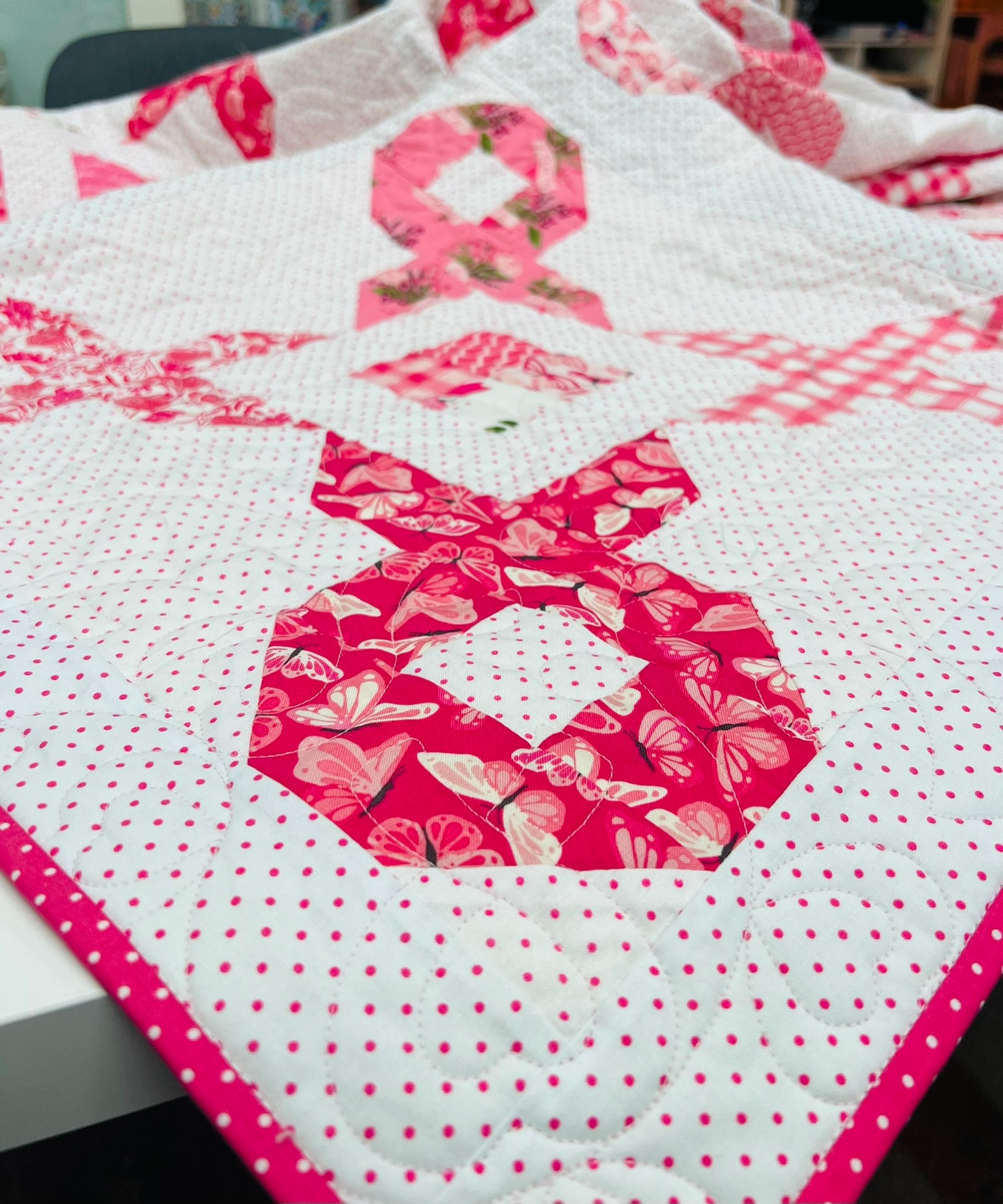 For Melly Pink Ribbon PDF Quilt Pattern - Etsy