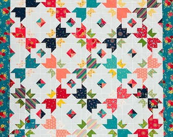Tulip Two-Step Quilt Kit in Riley Blake Market Street
