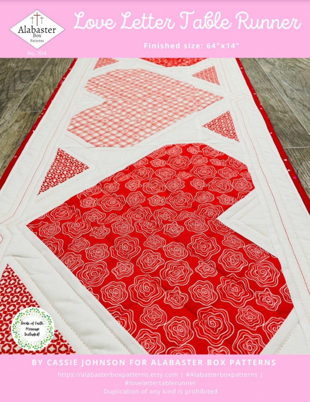 Love Letter Table Runner Pattern PDF - Etsy