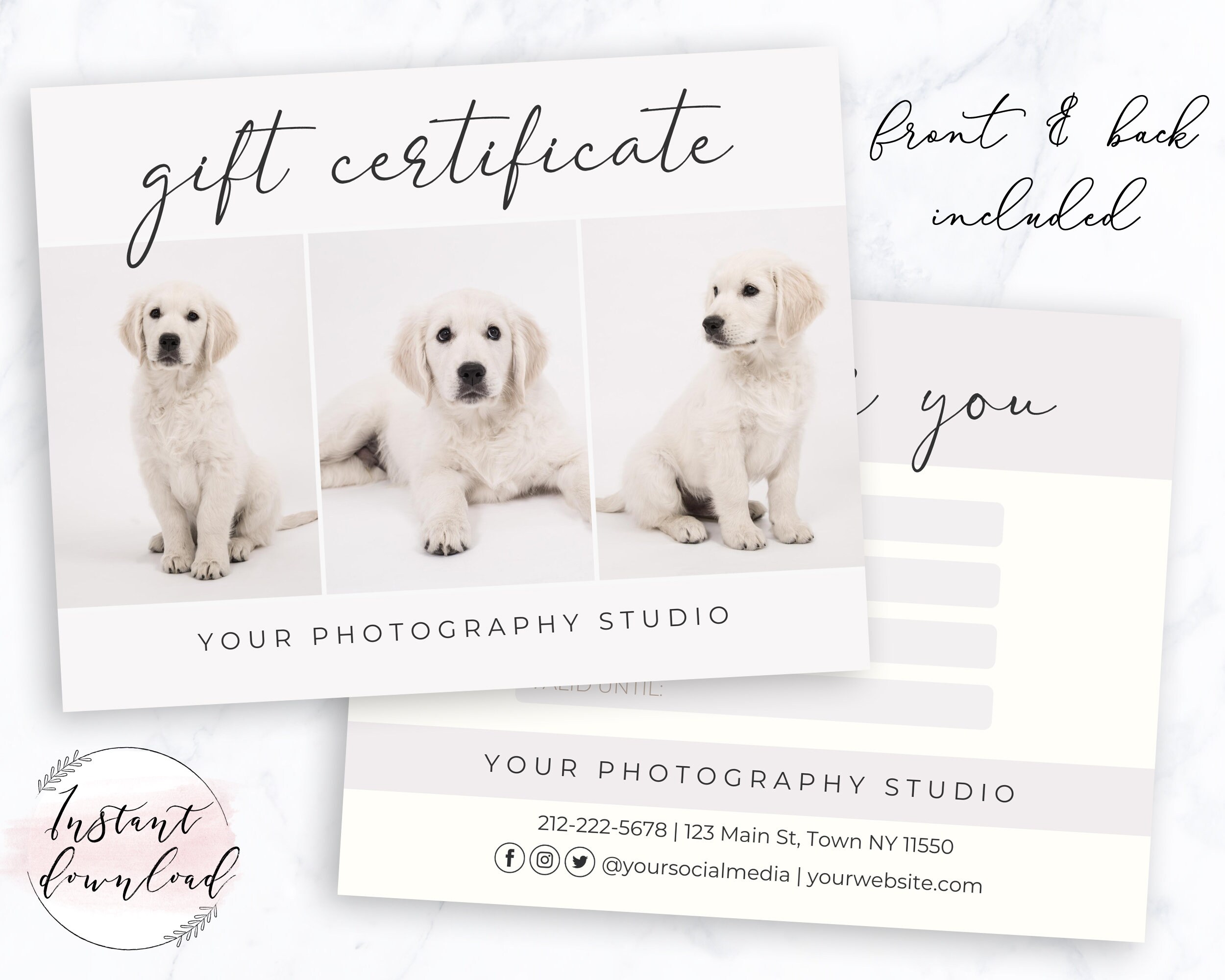 Pet Photography Gift Certificate Template Printable Gift Card Etsy Regarding Service Dog Certificate Template Pet Photography Gift Certificate Template Printable Gift Card Etsy Regarding Service Dog Certificate Template