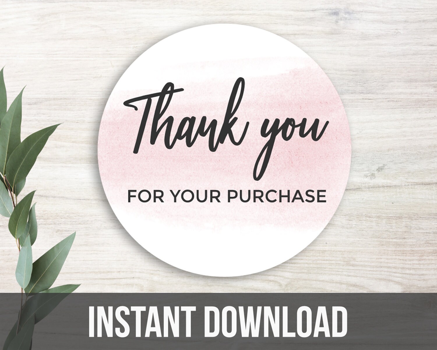 Thank You Stickers Business Printable Template, Thank You For Your Order Stickers, Retail Thank You For Your Business Round Stickers Labels