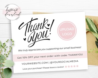Printable Thank You Cards Business Template Poshmark Etsy | Etsy