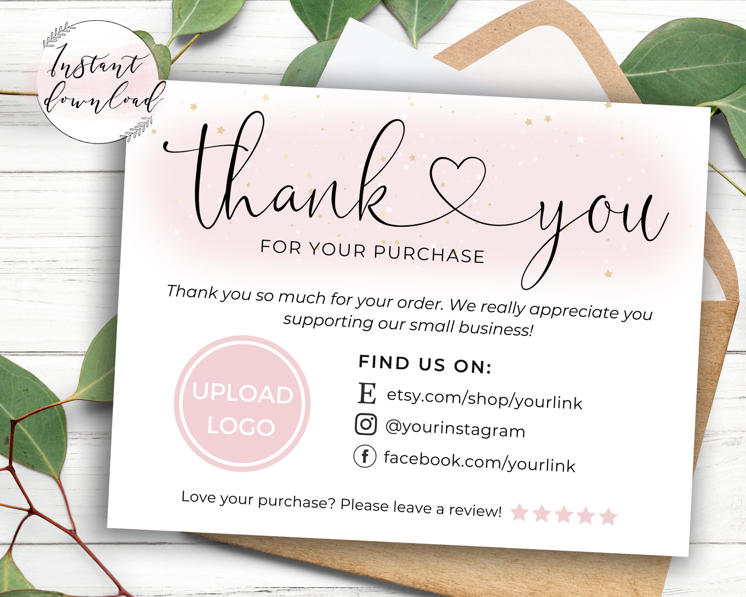 pin on printables - free printable thank you cards for business ...