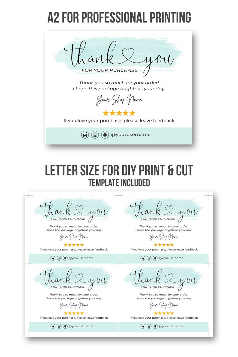 Printable Mercari Thank You Note Template Mercari Thank