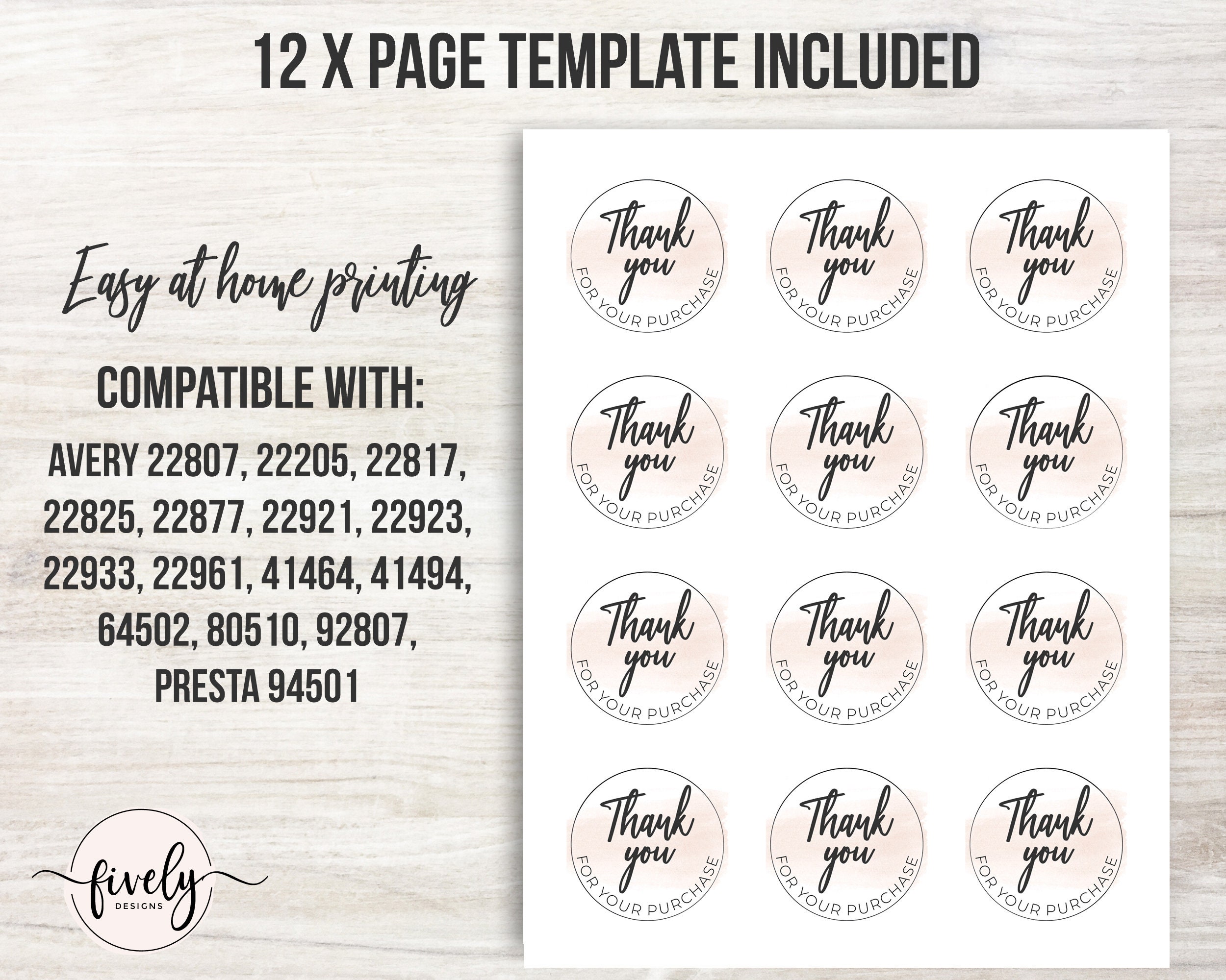 Poshmark Thank You Sticker Printable Template, Thank You For Your Order Stickers, Retail Thank You For Your Business Round Stickers Labels