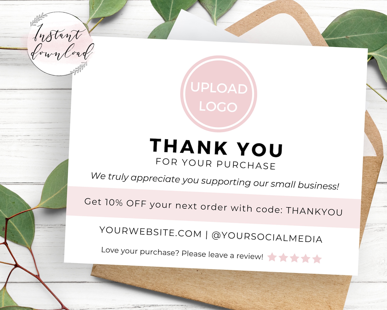 Thank You for Shopping Card Template Poshmark Etsy Business - Etsy UK