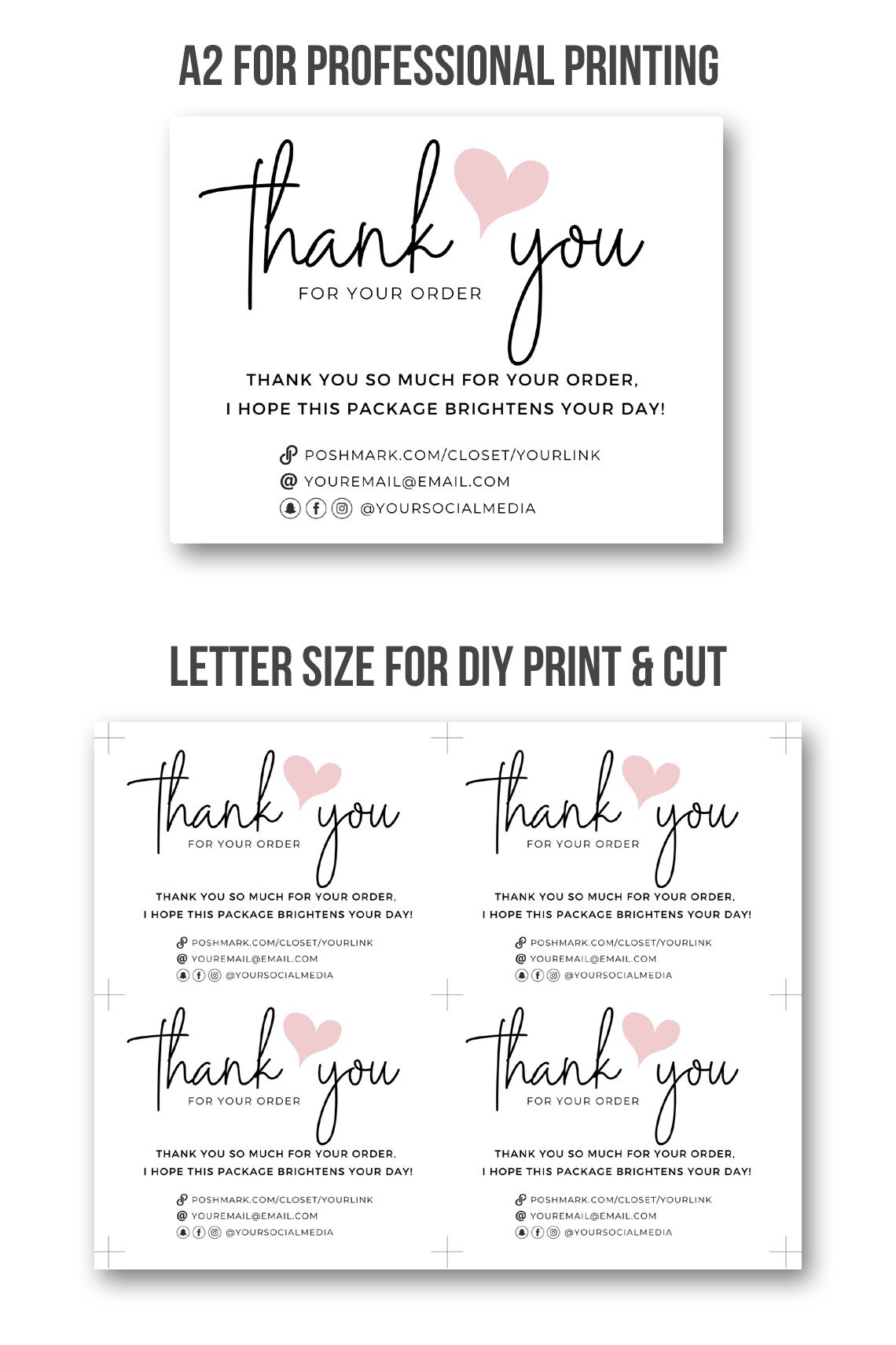 Poshmark Thank You Note Poshmark Thank You Cards Poshmark | Etsy