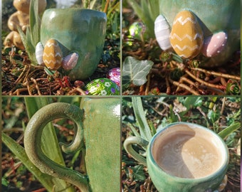 Mug Ostara/Pâques en céramique fait main