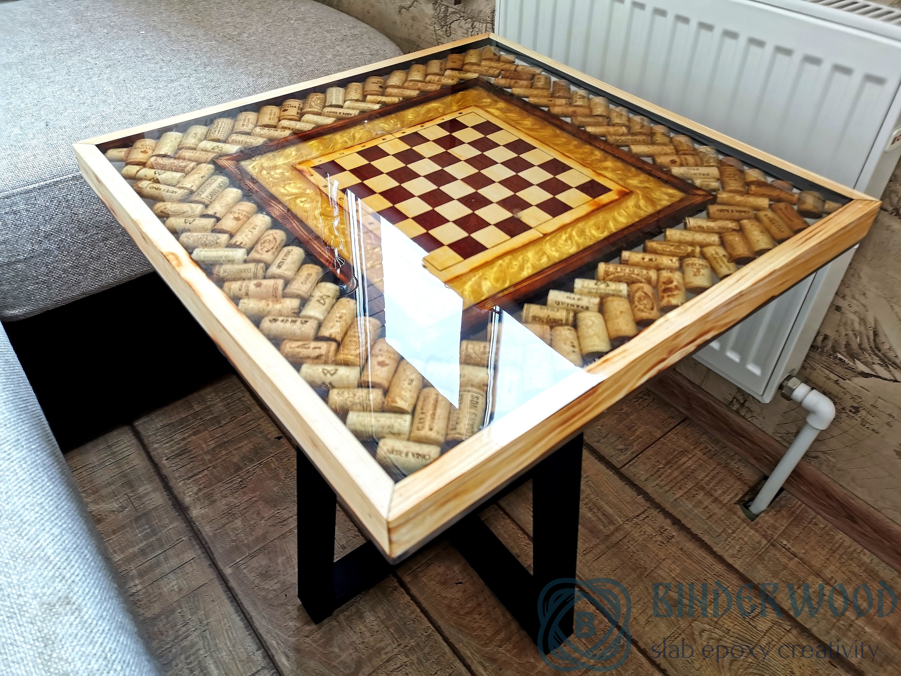 Epoxy table. Chess table. Coffee table. Etsy