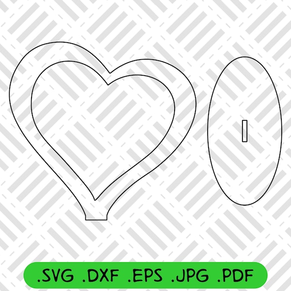 Heart Stand Svg Dxf Eps Jpg Pdf Template, Vector Files, Laser cut, Cricut, CNC,  Instant Download