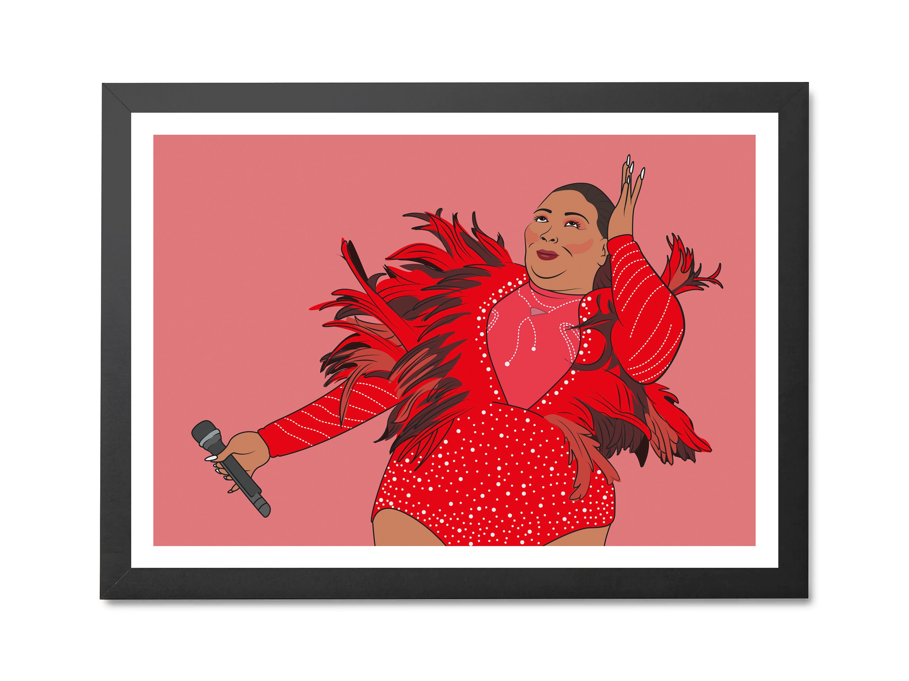 Lizzo Inspired Poster Cartoon Drawing Portrait Recycled Paper - Etsy