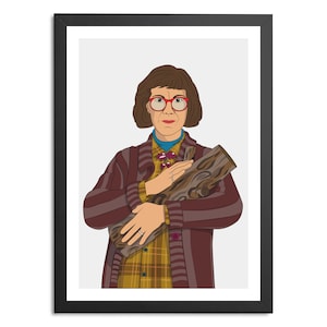 Log Lady Print | Twin Peaks Inspired Wall Art | David Lynch Decor | A5/A4 Posters | Cult TV Art | Cartoon Drawing