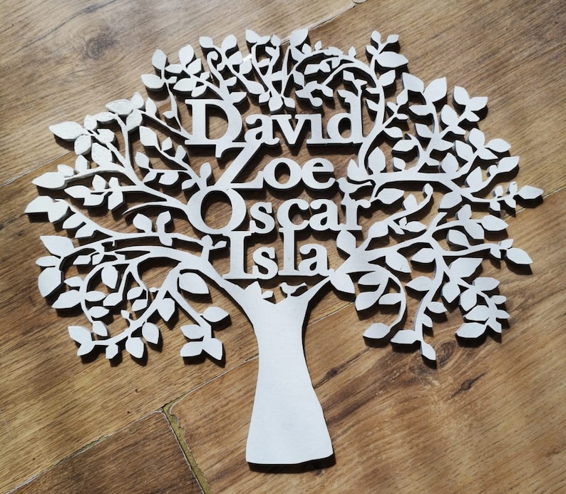 Personalised wooden family tree Etsy