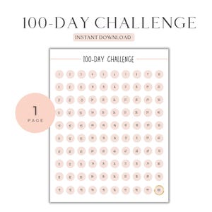 100 Day Challenge Tracker and Self-Care Digital Printable Goodnotes To Do