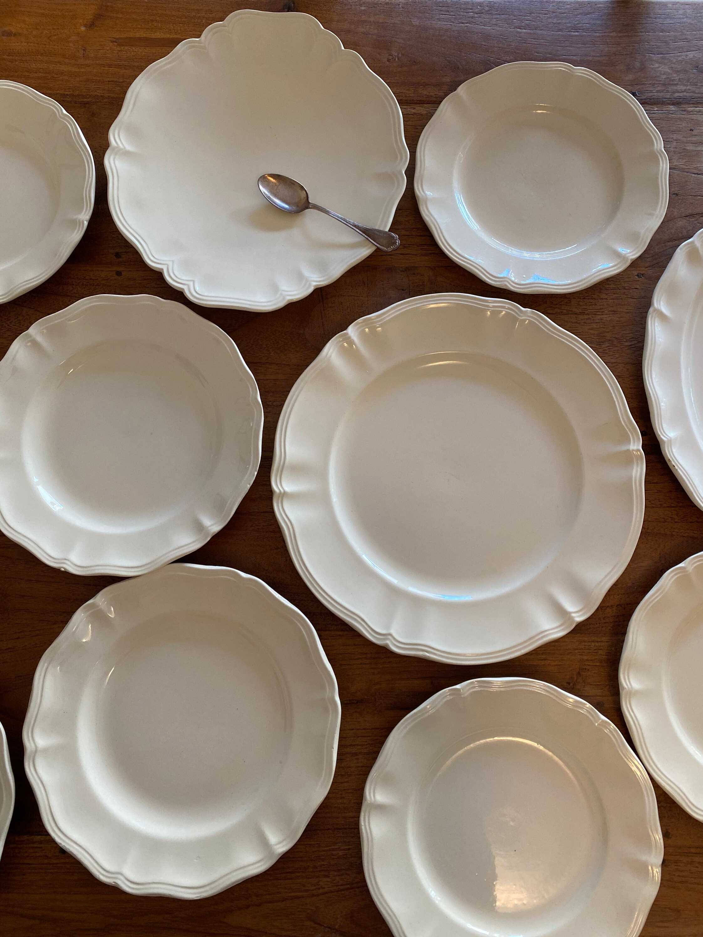 2325cm/ Set of 3/ Large Dinner plate / French Antique Etsy