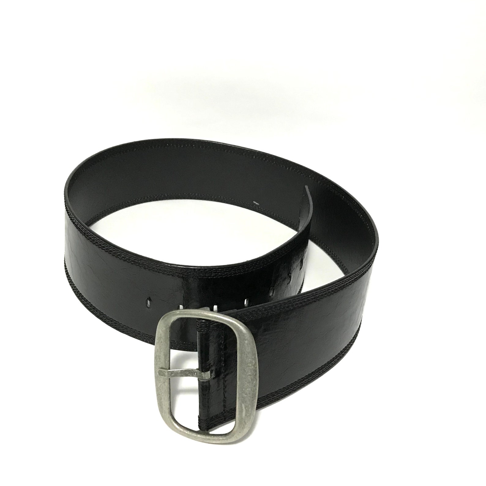 Large Leather Belt Vintage Thick Black Belt Women's Etsy