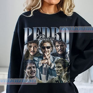 PEDRO PASCAL Sweatshirt, Actor Pedro Pascal Shirt Retro 90s, Narco Pedro Pascal Fans Gift, Pedro Pascal Tribute Celebrity Shirt, PS01