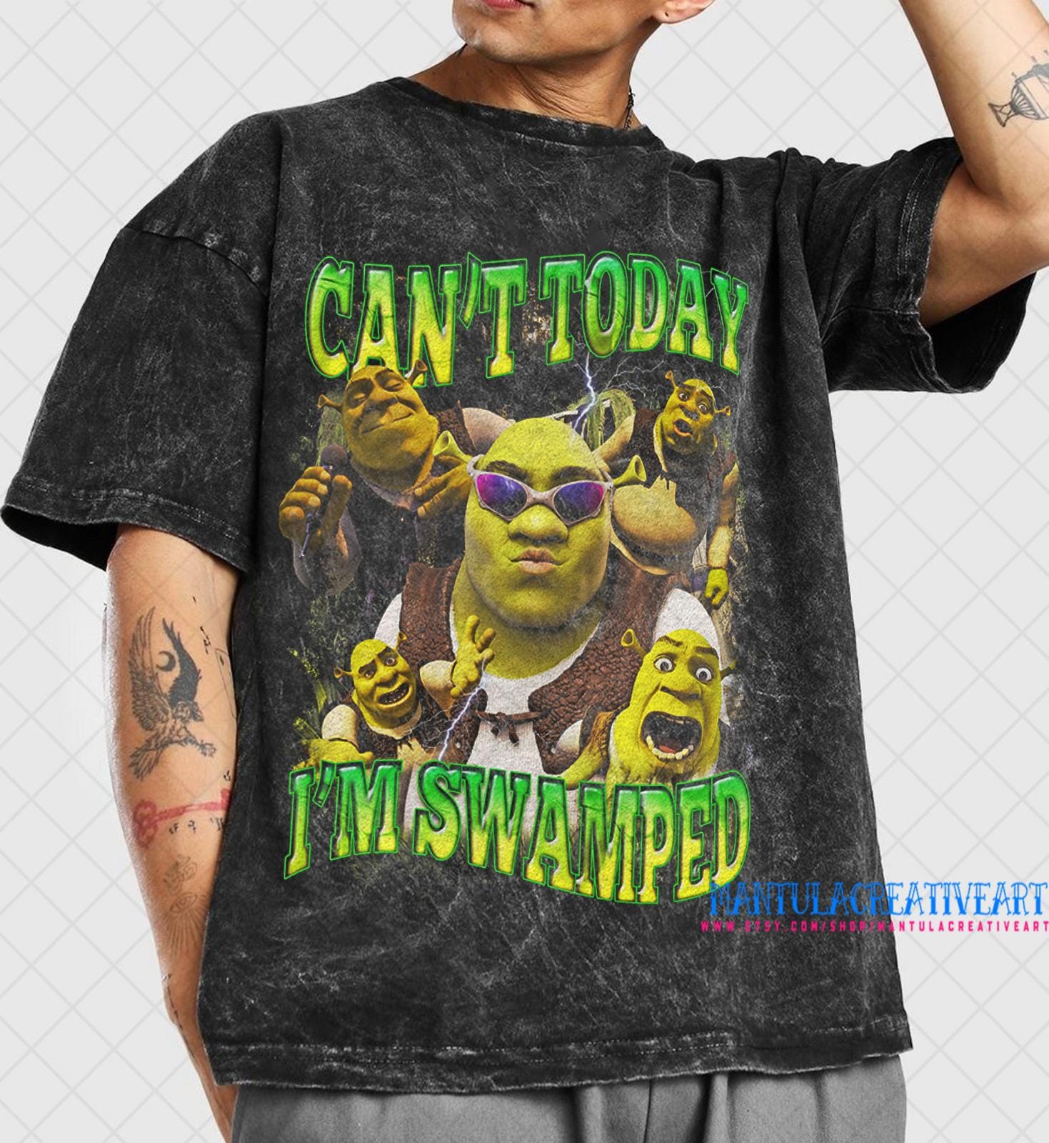 Vintage Style Shrek Funny Shirt: Retro Washed Cotton Tee - Etsy