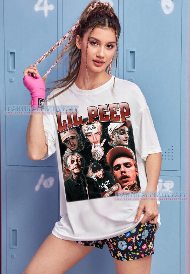 Maglietta vintage bootleg di Lil Peep: maglietta hip hop rap immagine 3