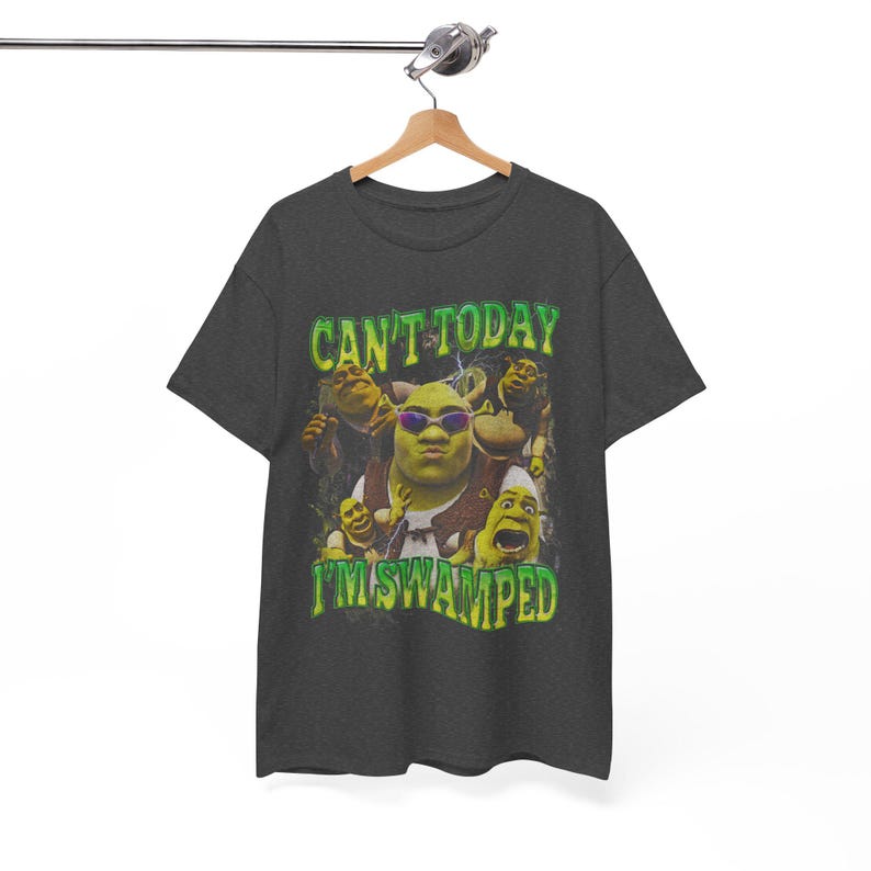 Funny Shrek Meme Shirt: Can't Today I'm Swamped image 4