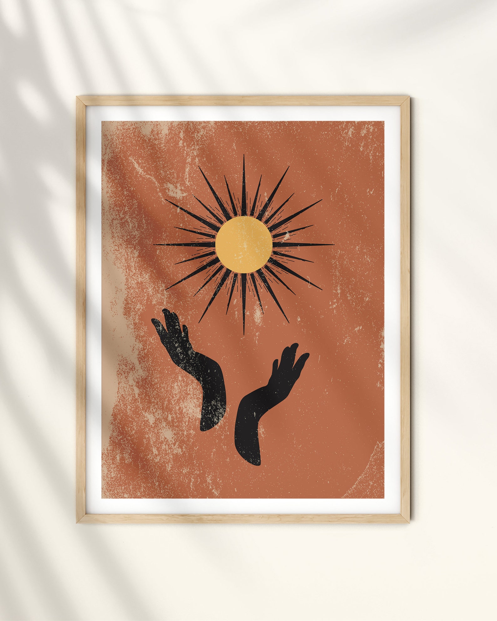 Boho Bedroom Decor Burnt Orange Boho Wall Art Unique Wall Etsy